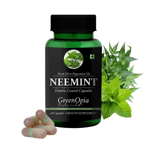 [BRSRAHAQCQFRGAA2] Neemint Enteric Coated | 60 Veg Capsules | 500mg | Gut Health
