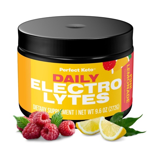 [BRSWYAARBF5AIH36] Perfect Keto Electrolytes Powder, Sugar and Gluten Free, Electrolyte Drink Mix, Sodium, Magnesium, Calcium and Potassium Supplement, Hydration, Recovery & Immune Support, Pink Lemonade, 45 Servings