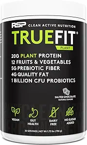 [BRSWYHQPOEBRUHLV] RSP TrueFit Vegan Protein Powder Meal Replacement Shake, Plant Based Protein + Organic Fruits & Veggies, Fiber & Probiotics, Gluten Free, Dairy Free