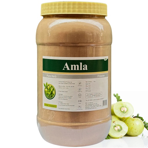 [BRSWKZYQOIEBYELG] JAIN Pure Amla Powder 1Kg|Edible Indian Gooseberry Powder for Smoothies, Teas & Cooking | Natural Source of Vitamin C Vegan, No Chemicals Traditional Ayurvedic Superfood for Daily Wellness.