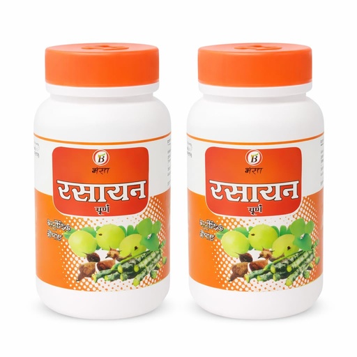 [BRSREAAOAQBAK2DP] Bharat Ayurvedic Aushdhalaya Rasayan Churna, Powder 100gm (Pack of 2) | Gokhru |Amla | Giloy