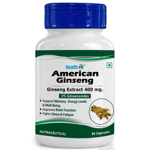 [BRSWGFAHCEMAOCTV] Healthvit American Ginseng Extract 400 mg - 60 Capsules