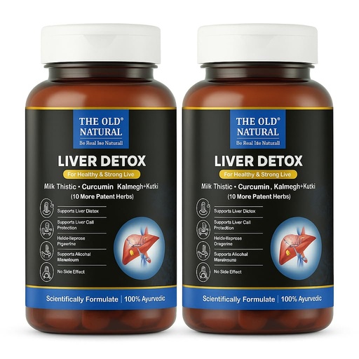 [BRSRE2YZAV5R4CIV] The Old Natural Liver Detox | Ayurvedic Herbal Supplement with 14 Traditional Herbs | Supports Healthy Liver & Digestion | - 120 Tablets (Pack of 2)