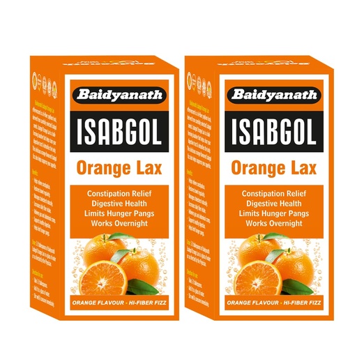 [BRSREZD6BEDWEGT5] Baidyanath Isabgol Orange Lax - 250 gm (Pack of 2) | Isabgol Husk | Psyllium husk | Natural Constipation Relief |