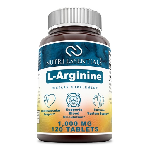 [BRSWGELRPIHAMCL2] L-Arginine 1000 Mg 120 Tablets Dietary Supplement - Supports Cardiovascular Health - Supports Immune System Functions - Promotes Blood Circulation