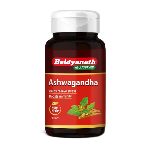 [BRSREEIOOAAWGE3B] Baidyanath Ashwagandha - 60 Tablets | Ayurvedic Formulation with Ashwagandha Root Extract | Stress, Sleep, Immunity & Stamina Support