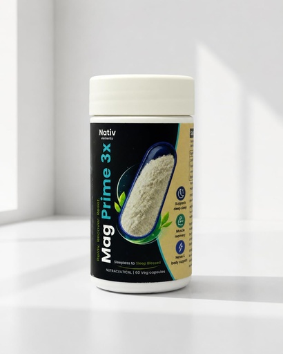 [BRSRY2YPPMJQKE3V] Nativ Elements Mag Prime 3x Triple Magnesium Complex, 60 Veg Capsules