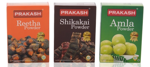 [BRSWKYAAOMMAG3LA] Prakash The Hair Care Combo, 300gm (Amla Powder, Reetha Powder,Shikakai Powder)