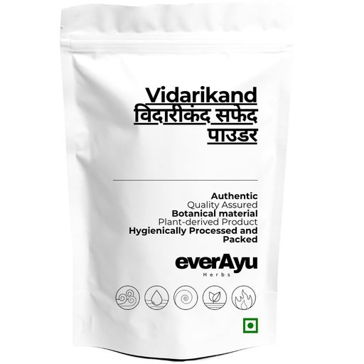 [BRSRGA32PJ5RS3TX] Vidarikand Safed Powder 100gm – Indian Kudzu | Bidharkand Safed | Natural Vidarikand | Finely Ground Herbal Root Powder | 100gm