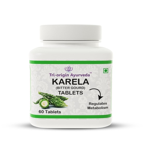 [BRSRMHQFCB6GG3LH] Tri-Origin Ayurveda Karela (Momordica Charantia/Bitter Gourd) Tablets, 60 Tabs