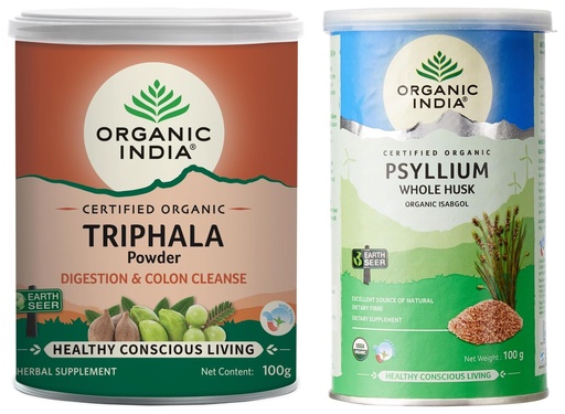 [BRSRAED3AEMBACLL] ORGANIC INDIA Pvt. Ltd. Triphala Powder Immune Support 100g & Organic India Psyllium whole husk 100gm powder
