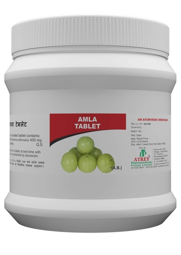 [BRSWYZT7B4NQI2DV] ATREY Amla Tablets 400mg (1000 Count) | Pure Ayurvedic Indian Gooseberry | Natural Immunity Booster | Supports Hair Growth, Glowing Skin, Digestion & Eye Health