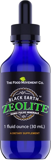 [BRSW2GQTPN4GCFLD] Black Earth Zeolite with Humic Fulvic Acids Trace Minerals for Adults and Kids for Detox, Gut Health and Immune Support - 1oz Liquid Drops Supplement