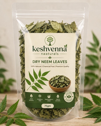 [BRSRYGT2BAFGC23K] Dry Neem Leaves 75gm | 100% Natural & Chemical Free Neem Patta | Traditionally Dried Neem Leaves for Home, Pooja, Gardening & Natural Uses =75gm