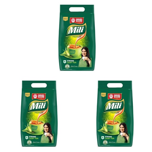 [BRSRYZAOCQFWGETG] Wagh Bakri Mili Leaf Tea, 1Kg, Green Tea (Pack of 3)