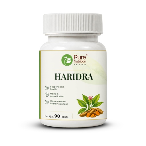 [BRSRYYA6AUAWAFIZ] Pure Nutrition Haldi Haridra Tablets | Turmeric Curcumin Capsules Supplement for Immunity Booster, Antioxidant & Anti Inflammation Wellness Support | Ayurvedic Formula - 250mg 90 Tabs