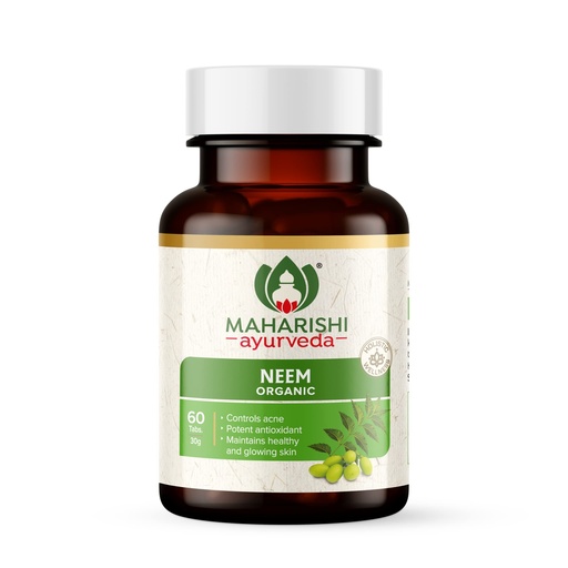[BRSW2BIHOYFQOHTU] Maharishi Ayurveda Organic Neem Tablets 500 MG | Improves Skin Health | Supports Detoxification| Organic & Safe | 60 Tabs (Pack of 1)