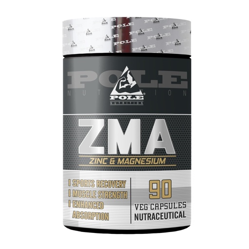 [BRSRMCQBOYCR63L6] Pole Nutrition ZMA - Zinc & Magnesium Supplement for Enhanced Muscle Strength & Recovery - 90 Veg Capsules