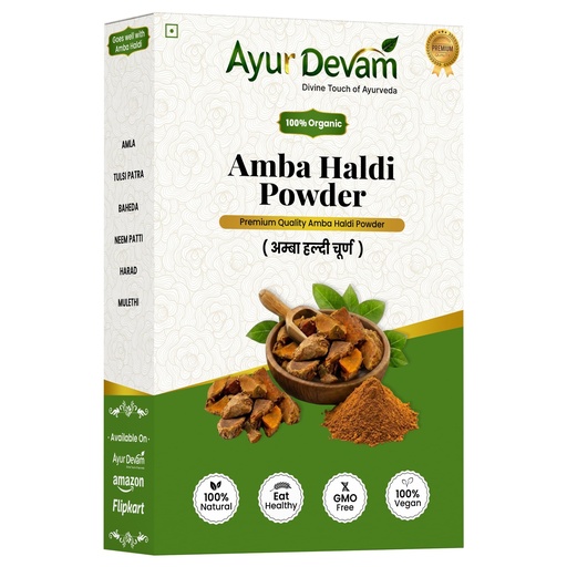 [BRSRGAI6BB7AKFA6] Amba Haldi Powder | Kasturi Haldi | Curcuma Amada | Wild Turmeric | Aama Haldi Churna | Skin Care & Face Use (100 Gram)