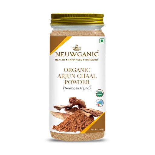 [BRSROFALB4BAI33F] Organic Arjun Chaal Powder - India Organic and Usda Organic Certified - Promotes Good Cholesterol - Arjun Powder - Arjuna Bark Powder - 200 Gm Pack of 1