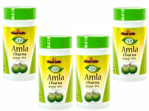 [BRSRAZ36DIIWMAD5] Meghdoot Ayurvedic 100% Natural Churan Powder Enriched With Natural Exracts of Amla For Hair Growth & Strength, Natural Nutrients & Antioxidants 100gm Each (Pack of 4)