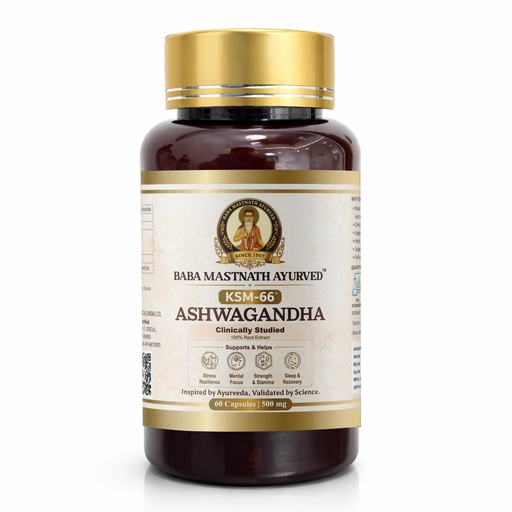 [BRSRGAALDMNBA232] KSM-66® Ashwagandha Capsules 500mg | KSM 66 Ashwagandha Root Extract Standardized to 5.1% Withanolides | Stress, Sleep, Calm Focus, Recovery & Energy Support | 60 Veg Capsules