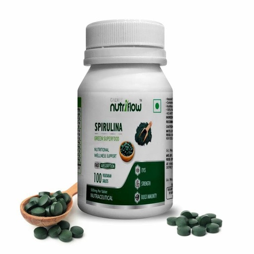 [BRSREFIRDIHGOCY6] Nutriflow Spirulina Tablets – 100 Tablets x 2 Packs | Plant-Based Superfood Supplement | Natural Nutrient Source | Vegan & Gluten-Free | Dietary Supplement for Everyday Wellness