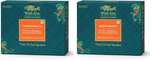 [BRSRYZAOAF6A43YZ] TGL Co. Mogo Mogo Green Tea Infusion - Fruity & Floral (16 Tea Bags) | Japanese Sencha Tea | Rich in Anti Oxidant | Refreshing | No Artificial flavor | Improve Digestion (Pack of 2)