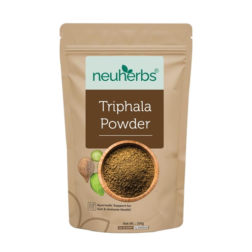 [BRSRMFALOV6AGDTD] Neuherbs Organic Triphala Powder 100g | Ayurvedic Triphala Churna for Digestion, Gut & Intestinal Wellness | Supports Acidity, Gas Relief, Detox & Immunity | Certified Organic Herbal Supplement