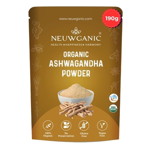 [BRSRABIDBZ4BSCLA] Organic Ashwagandha Powder (Root) - Ashwagandha Churna - Important for Vitality & Strength - 190 Gm - Pack Of 1