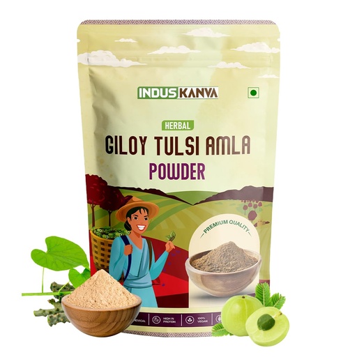 [BRSRY2Y3BUCQKFYU] Giloy Tulsi Amla Powder 100g | Herbal Immunity Support Blend | Natural Daily Wellness Mix | Rich in Antioxidants | No Added Preservatives | Vegan | Lab Tested