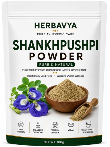 [BRSRYYIHC57A23AY] Shankhpushpi Powder 100g | Natural Convolvulus Pluricaulis Powder | Food Grade Herbal Ingredient | No Added Preservatives