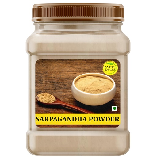 [BRSREYYOOYJRSCYY] Kartik Export Sarpagandha Roots Powder | Devil Pepper | Amalpori | Chota Chand Powder - 300 Gm Jar