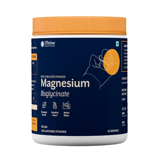 [BRSRACQ7OR7QAD3B] Essentials Magnesium Bisglycinate Powder for Sleep, Stress & Muscle Recovery | 440mg magnesium per scoop, Chelated for High Absorption, 100% RDA, No Fillers - 180g