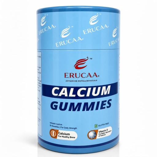 [BRSRY23QPIPWGDTD] Calcium Gummies with Vitamin D, Phosphorus & Vitamin K | Orange Flavour | 30 Gummies | Gluten Free | Daily Calcium Gummies for Adults