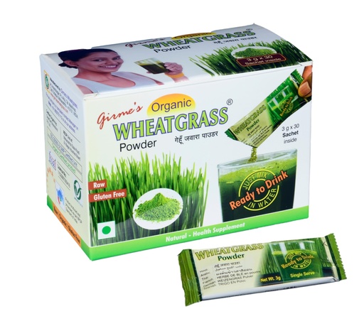 [BRSWKG37B54AADI5] Girme's Organic Wheatgrass Powder - 3g x 30 Sachets Pack