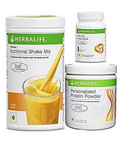 [BRSWYBQLOZYWECD3] Herbalife Nutrition Combo F1 Mango Shake, Protein 200 GM & Afresh Lemon Protein Blends (750 g, Mango)