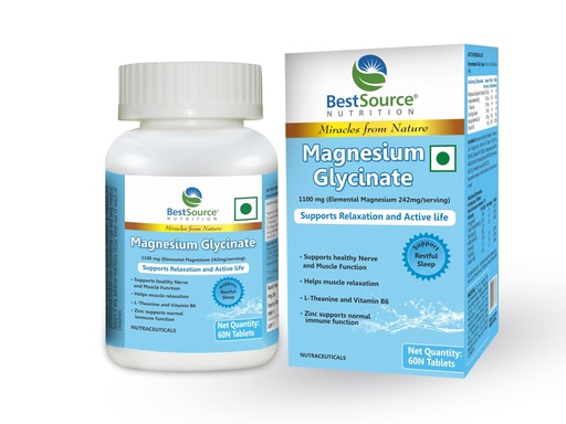 [BRSREYDQB54AKHY4] BestSource Magnesium Glycinate for Sleep, Calmness & Muscle Relax,60 Tabs