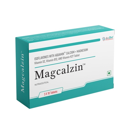 [BRSRAYA5DIIRUALX] ALLDAY PHARMA Magcalzin Tablets | Multivitamins | Dietary (30 Tablets) with Mineral and Vitamins Help in Bone health, Muscle Health, Heart Health | for Men & Women