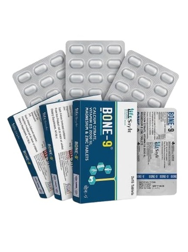 [BRSRAFD6C4DQKCT2] Lifestyle studio |BONE-9 Tablets |Calcium Citrate 1000mg + Vitamin D3 + Magnesium + Zinc Tablets | Bioavailability of Calcium (3)