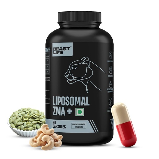 [BRSREFL2OAHWEG3H] BeastLife Liposomal ZMA | Zinc Magnesium Aspartate Capsules | Ultra Absorption | Muscle Repair, Sleep Quality, Stress & Mood Balance | Metabolic & Immune Support | 60 Capsules