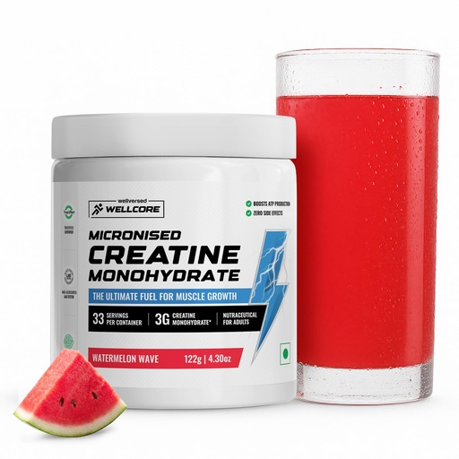 [BRSREAIFAAMW2FY4] Wellcore Pure Micronised Creatine Powder (33 Servings, Watermelon Wave)