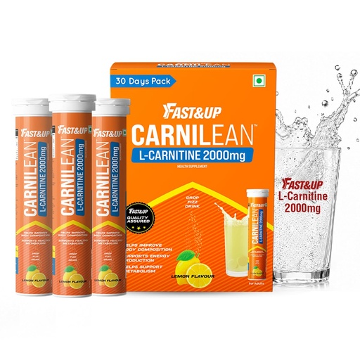 [BRSROBQYCJ6R43TB] FAST&UP L-Carnitine 2000mg|Supports Weight Loss & Fat Burn|Lemon|Pack of 3