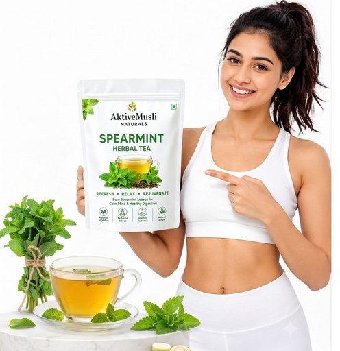 [BRSRYGA7DEPBMCLK] Spearmint Leaves-Tea, Pcos Relief & Weight Loss, Caffeine Free, leaves Herbal Tea