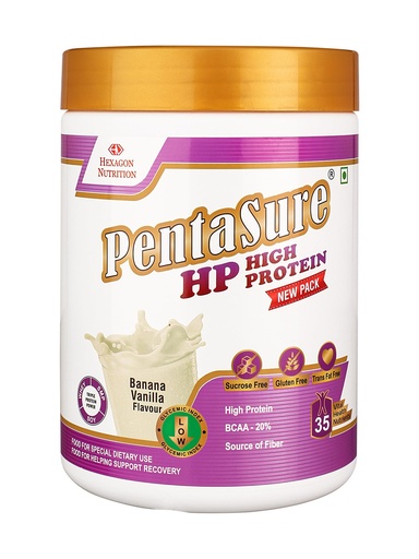 [BRSWGYD7OAMAMETV] PentaSure HP Whey Protein Powder | Banana Vanilla Flavor - 400g | High Fiber Nutritional Supplement Drink | 45g Protein per 100g | Supports Muscle Strength, Recovery & Energy