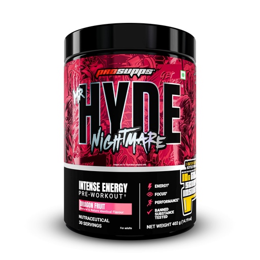 [BRSRGZATBN5AEFYV] ProSupps Hyde Nightmare Dragon Fruit Pre Workout Powder, 30 Servings