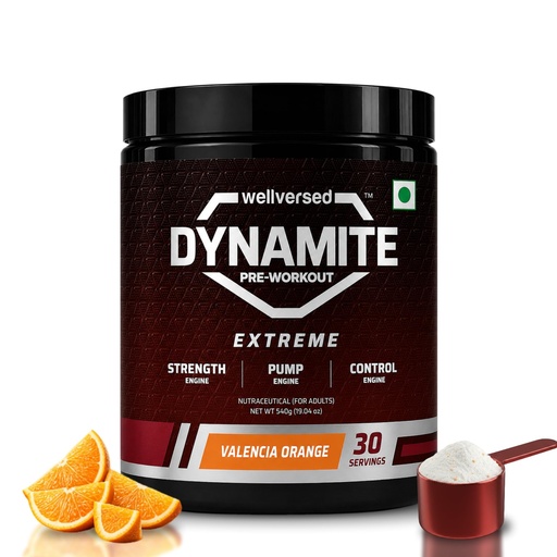 [BRSRGYYQOYMGYFDB] Dynamite Extreme Pre Workout For Men, 30 Servings, Valencia Orange