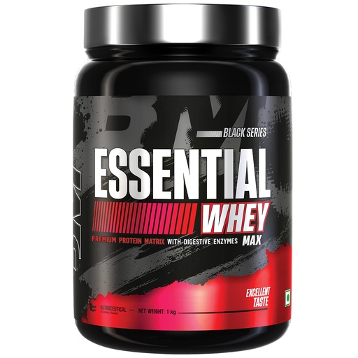 [BRSRAAL7PN7RAALB] Bigmuscles Nutrition Essential Whey Max (Rich Chocolate)|Whey Protein Concentrate With Digestive Enzymes|No Added Sugar|Faster Muscle & Improved Strength|Daily Protein,1000 Grams