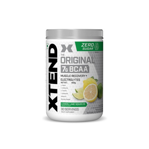 [BRSRGGIBCB6A2HI2] XTEND Original BCAA Powder (Lemon Lime Squeeze), 7g BCAAs in 2:1:1 Ratio, Intra Workout Support with Glutamine & Electrolytes, Amino Acids for Hydration & Muscle Recovery, 405 gm, 30 Servings