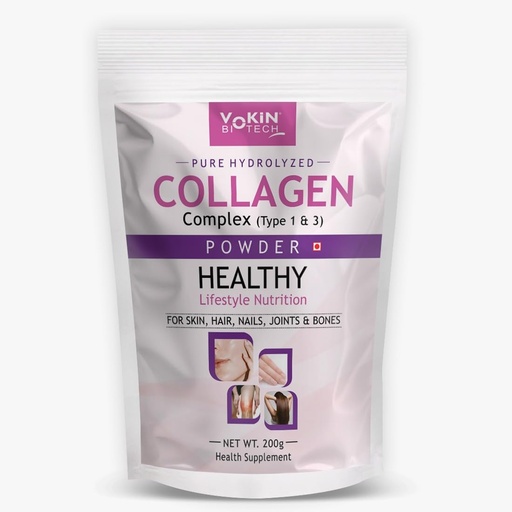 [BRSRMCATOAJWKAD6] Vokin Biotech Collagen Powder Supplement with Peptides Hair, Nails, Joints and Bones (200 g)